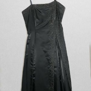 Morgan and Co black ball gown with sequins
